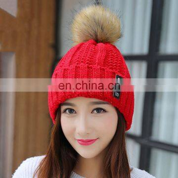 Custom Logo Women Knit Winter Beanie Caps for Womens photo-2