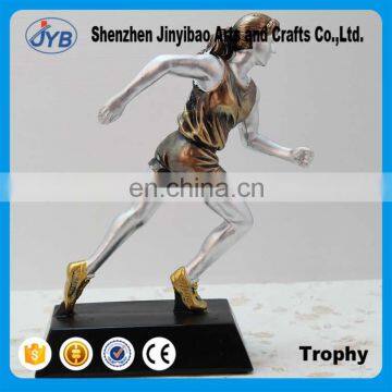 Cheap price resin material women running competition trophy