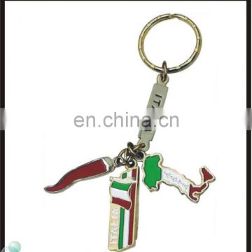 Customized design logo italy map souvenir keyring pendant