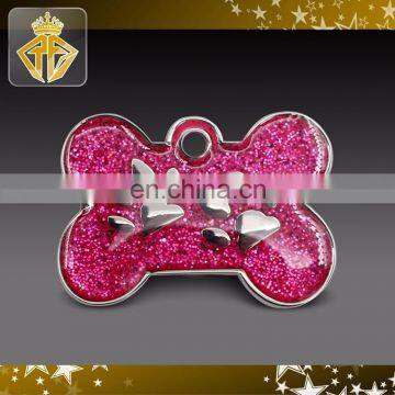 Cheap Factory Price Custom Metal Pet Tag With Glitter Epoxy photo-3