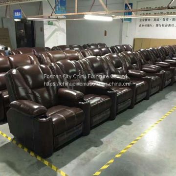 High quality cow leather power recliner home theater sofa