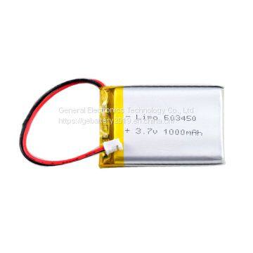 3.7v 1000mah 603450 high capacity Rechargeable li-ion battery