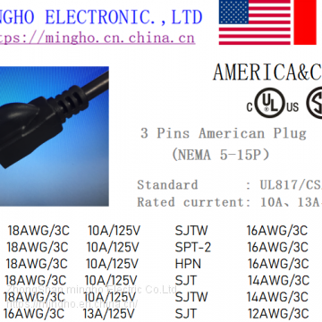 UL/CSA    NEMA 5-15P  Plug