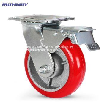 Minsen 72 Heavy-Duty Biaxial Round Face Iron Core Polyurethane PU Wheel