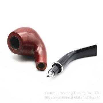 150mm Length Wooden Resin Short Tobacco Pipe With Big Red Round Head for Smoking photo-5