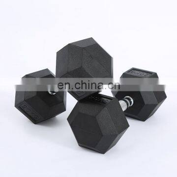 2020 New Customized Weight Bench Hex Rubber Dumbbell Bar Set Sale photo-3