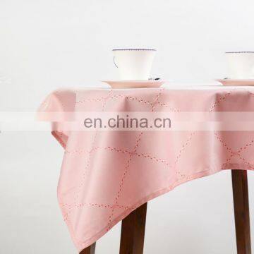 China Supplier Table Clothes Soild Plaid Jacquard Round Table Cloth Luxury Table Cloth photo-2