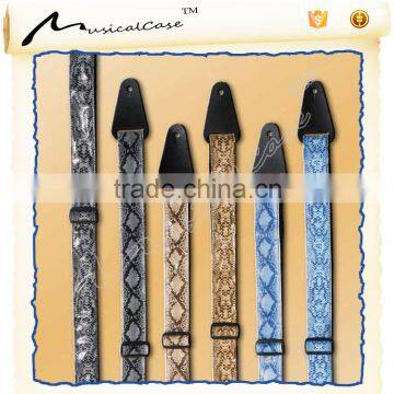Black Leather End Tiger Dragon Guitar Strap