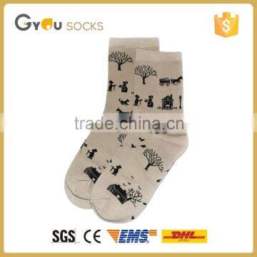 Hot selling cartoon printed Cotton Sock Manufacturer Custom Woman Sock