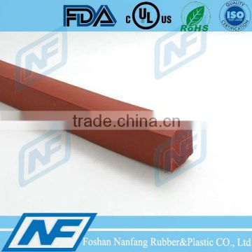 silicone square shape solid rubber seal strip