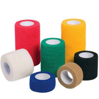 Good quality CE certified hospital use Crepe Elastic Self adhesive Cohesive Colorful bandage