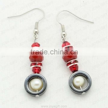 Fashion Hematite Red Crystal Beads Earring