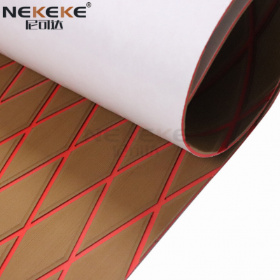 NEKEKE 6mm Light Brown + Red + Diamond on surface Boat Parts EVA Deck Foam Sheet