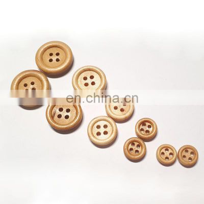 Fast supply speed fully stocked wooden buttons 4 holes t-shirts garment accessories crafts buttons