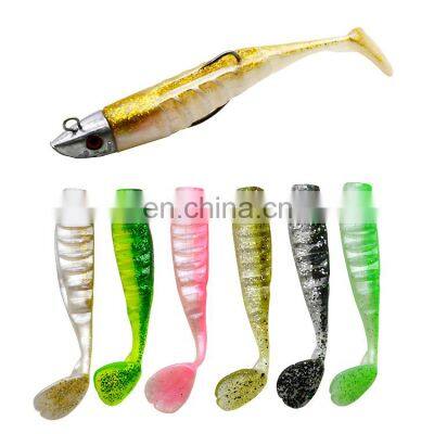 Double Colours 10.5cm 13cm Jig Fish Head Sinking Fishing Lure Vivid Body Jigging Soft Bait