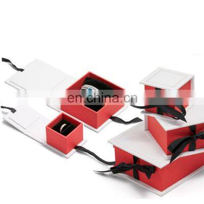 Mini gift packing box jewelry necklace accessories packaging with ribbon bowknot