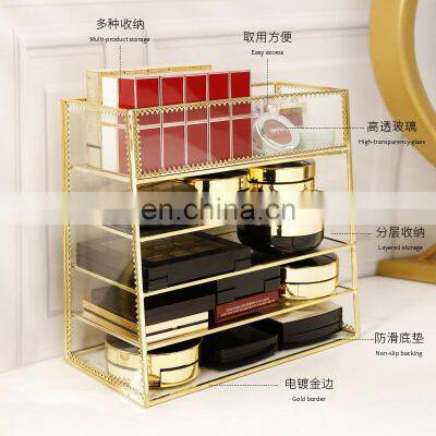 Perfume Lipstick Lash Eyeshadow Foundation Desk Organizer Acrylic Vanity Cosmetic Make up Makeup Storage Holder Non-folding Rack