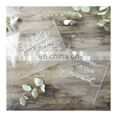 New Design Clear Acrylic DIY Blank Sign Board Table Sign Stand Wedding Invitation Card photo-5
