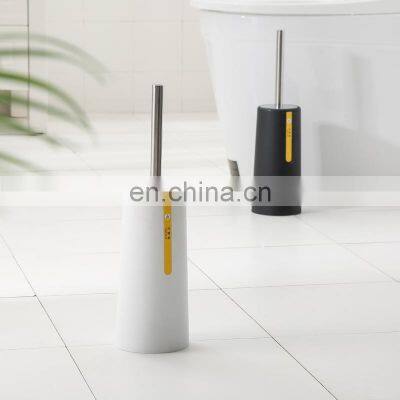 2020 Creative replaceable bristle white and black plastic and stainless steel bathroom toilet brush with holder