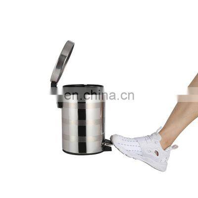 Cost Effective Stainless Steel Waste Bin Mirror And Satin Mix Design Metal Waste Bin Kitchen Household Bedroom Dustbin photo-4
