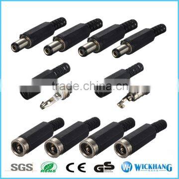 5.5mmx2.1mm Male Solder DC Power Barrel Tip Plug Jack Straight Connector