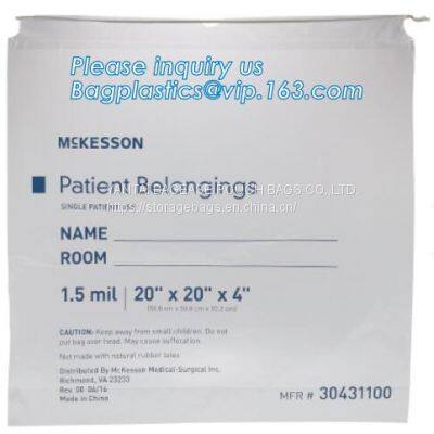 Biodegradable Drawstring Patient Belongings Bag,Manufacturer of Patient Belonging Bag With Rigid Handle OEM Available photo-5
