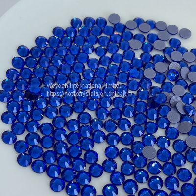 Hot Fix Flat Back Glass Crystal Rhinestones Aqumarine Ss4-ss30 photo-5