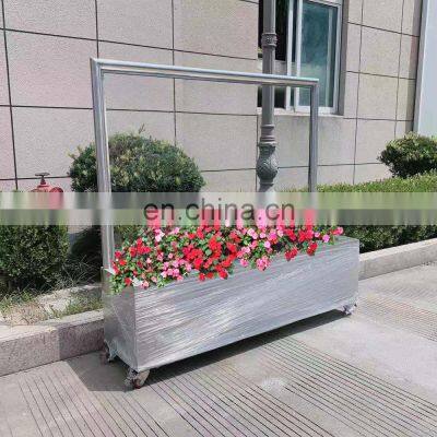 Weldon Outdoor Stainless Steel Windbreak Glass Cafe Barrier, Pavement Division Floor Movable Flower Pot photo-2