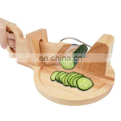 New Stylish Wood Bamboo Sausage & Chorizo Guillotine And Cheese Slicer