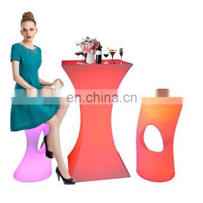 led chairs and tables /LED Lighting Plastic Bar Chair Stool Multi Color Changing Luminous Party Tables and Chairs LED Furniture