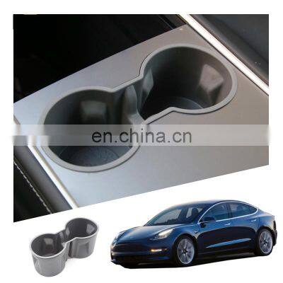 2022 New Design Automotive Parts Car Accessories Interior Center Console Grey Upgraded Cup Holder Card Slot For Tesla Model 3/Y photo-2