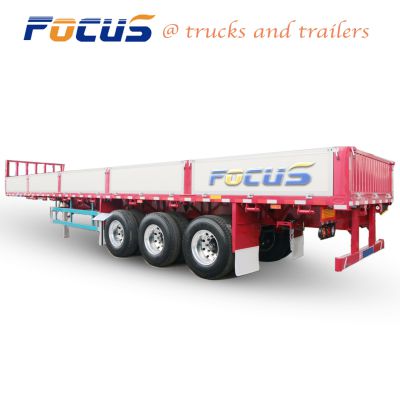 40FT BPW Fuwa Axles Leaf Spring Suspension Cement Bag Transport Side Board Dropside Semi Trailer