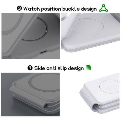 Magnetic 3 In 1 Foldable Wireless Charger For Phone 12-15 15w Fast Wireless Charging Stand Station Portable Wireless Chargers photo-6