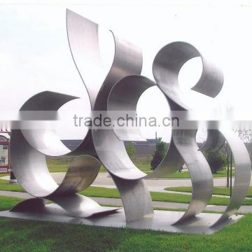 stainless steel garden abstract wave sculpture