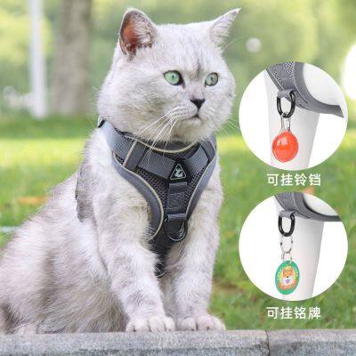 New Reflective Pet Harness Vest Breathable Polyester Pet Leash for Dogs & Cats Adjustable Walking Lead With Padded Straps photo-2