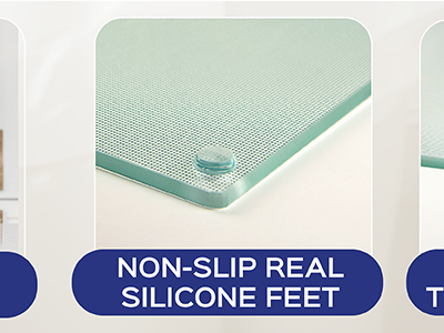 Textured Translucent Glass Worktop Protector, 40 x 30 cm (16