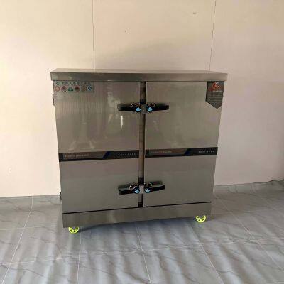 12 24 Trays Gas Type Rice Steamer Machine Multifunction Industrial Food Steamer / Commercial Electric Rice Steamer Cabinet