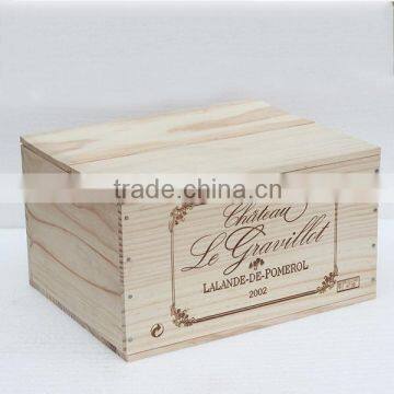 Europe wholesale six bottle wooden wine packaging box