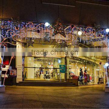 2014 Front door wall snowflake lights hang christmas decor