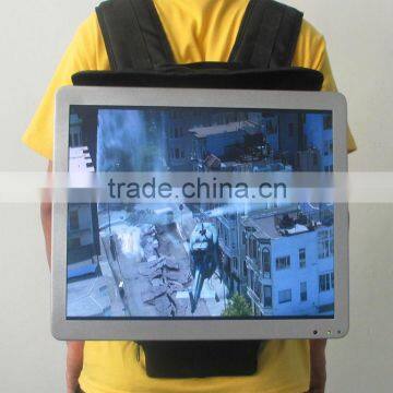 21.5 inch wall mount wifi 3g android backpack advertising display/ andriod backpack digital signage advertising software