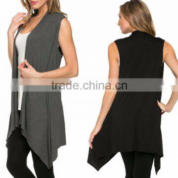 2015 Fashion Plus Size Solid Color Sleeveless Knit Waistcoat Cardigan Jacket Women's Clothing Coats photo-6