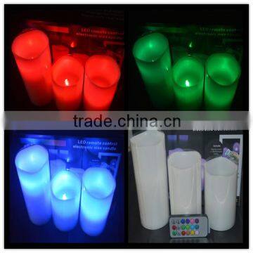 Real Wax Flameless Candles 3 candles that mimics a real candles with Remote Control & Timer Made With Real Wax