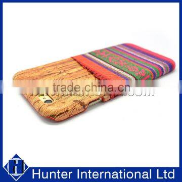 Wood+Fabric Credit Card Slot Case For IP 6