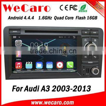 Top Version Android 4.4.4 car dvd quad core for audi a3 touch screen radio gps GPS 2003-2013