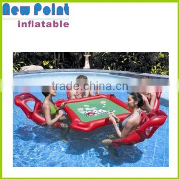 Inflatable quadrate swimming pool,inflatable quadrate desk with chairs in water