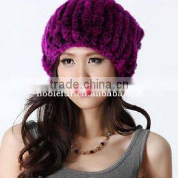 2015 new style rabbit fur hat and scarf two piece set