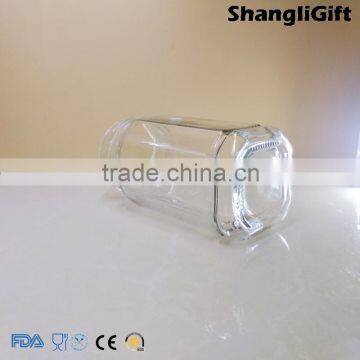 BQS Xuzhou Glassware 740ml Square Glass Jar With Plastic/Tin Lids