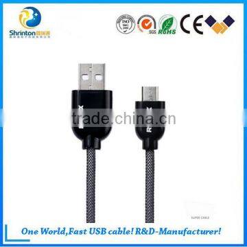 Remax Steel Mesh TPE Copper Core 2.1A 1.0m Data and Charging 2 in 1 USB Data Cable for android and iphone