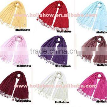 Wholesale Fringed 70% Pashmina 30% Silk Solid Color Plain Pashmina Scarf Quality Choice Most Popular photo-3