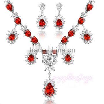 Luxury gold jewellery dubai ruby stone bridal jewelry set